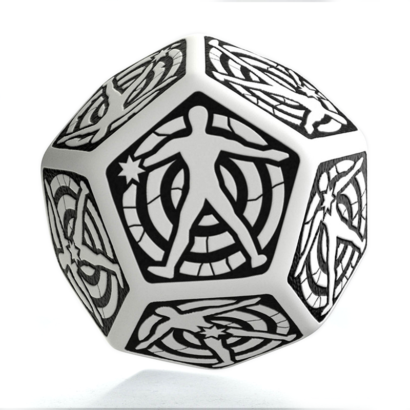 D12 Hit Location Dice white and black Q-Workshop