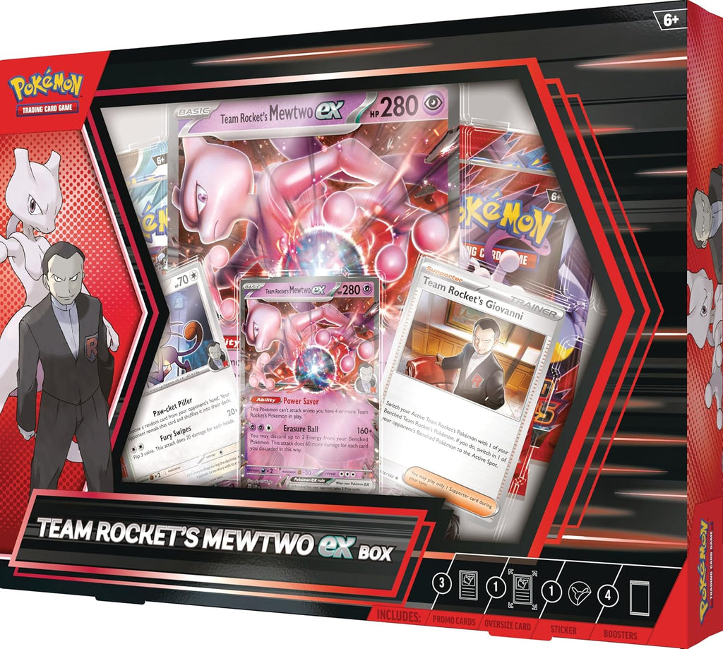 Pokemon Destined Rivals: Team Rocket's Mewtwo ex Collection Box (4 Pack ...