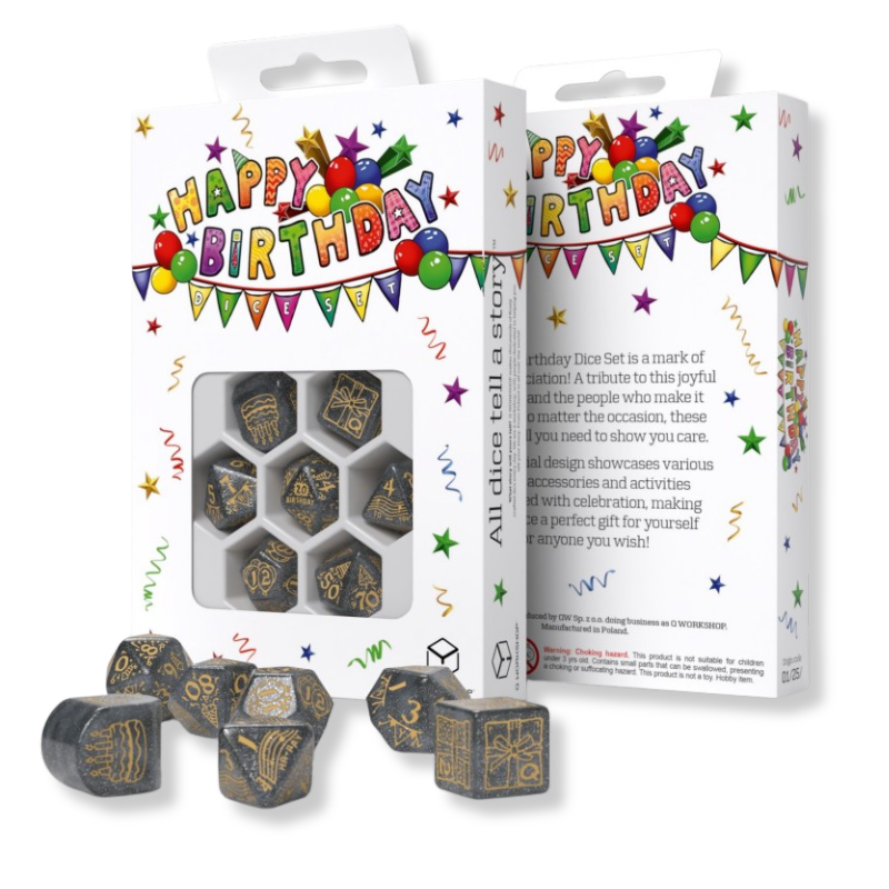 Happy Birthday Dice Set: Confetti Q-WORKSHOP Q-Workshop