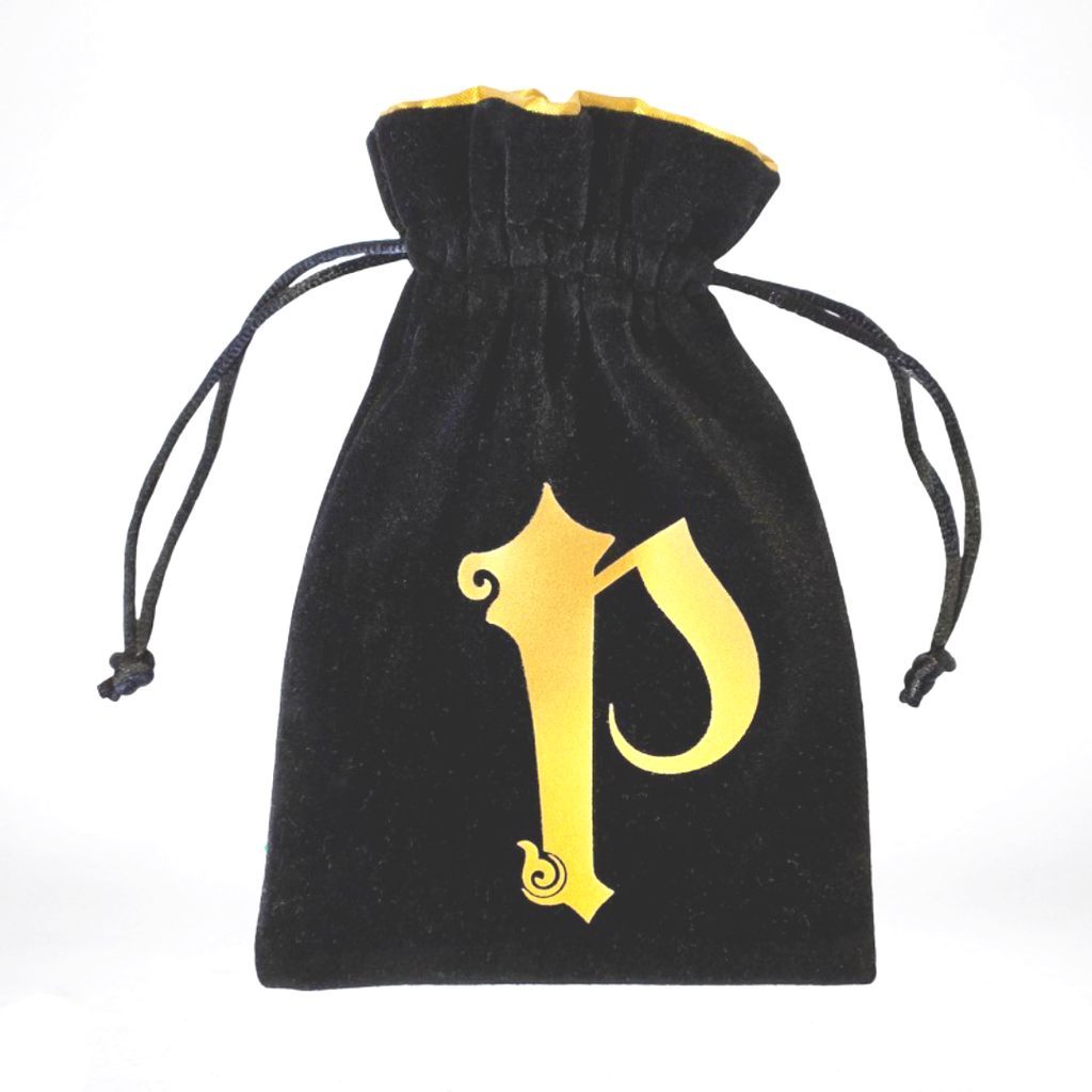 Pathfinder Velour Dice Bag Black and golden Q-Workshop