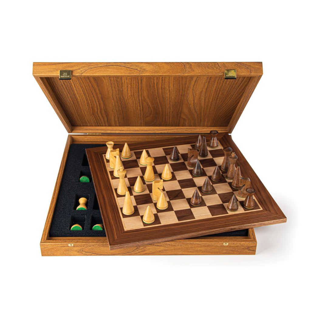 Walnut Chess set 40x40cm with Modern Style Chessmen Manopoulos Manopoulos