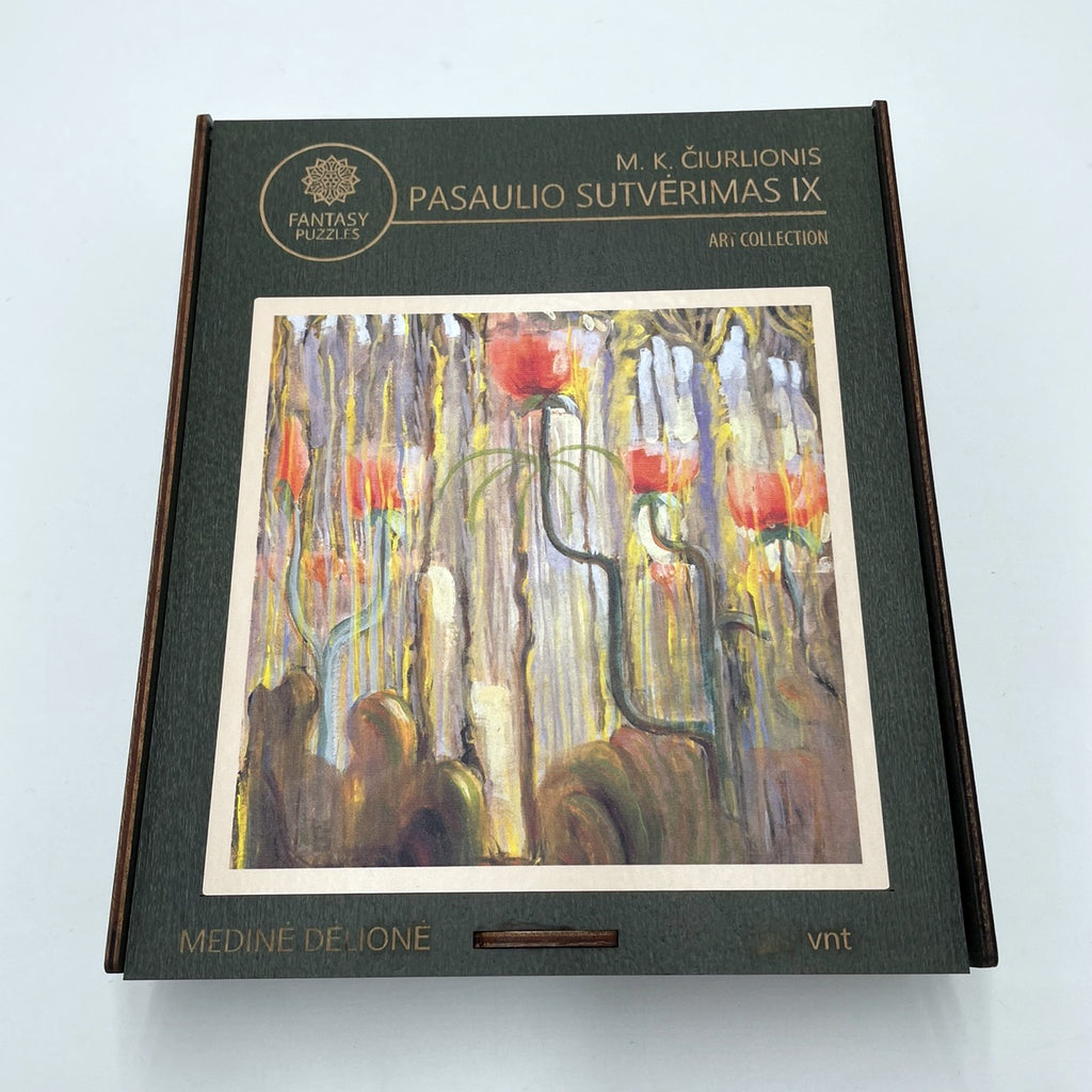 M.K. Čiurlionis Creation of the World IX (Pasaulio sutvėrimas IX) Wooden Puzzle L size (300 pieces) Fantasy Puzzles Fantasy Puzzles