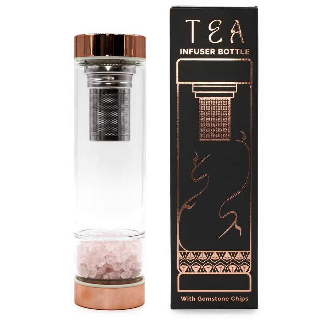 Crystal Tea Infuser Bottle - Rose Quartz - Ancient Wisdom Ancient Wisdom