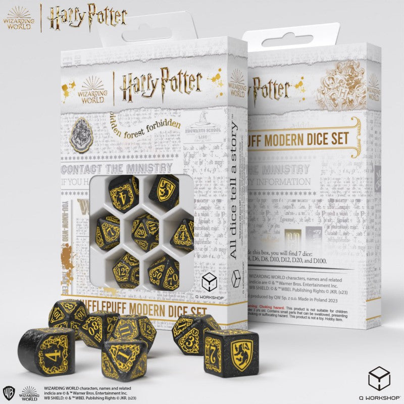 Harry Potter Hufflepuff Modern Dice Set - Black Q-Workshop