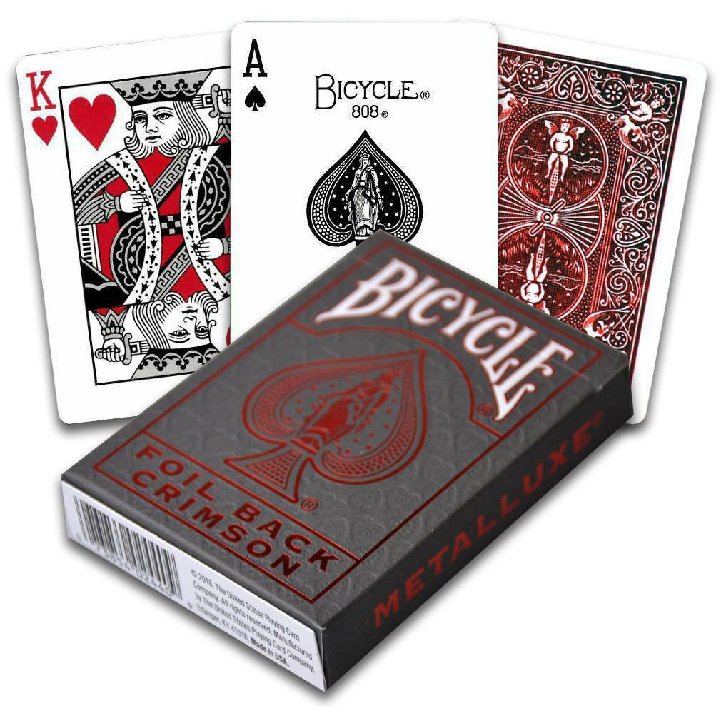 Bicycle Rider Back Metal Luxe playing cards (Red) Bicycle