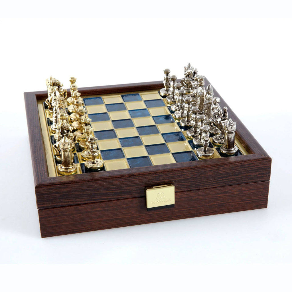 Byzantine Empire Metal Chess Set With 20cm Wooden Chessboard/Box Manopoulos Manopoulos