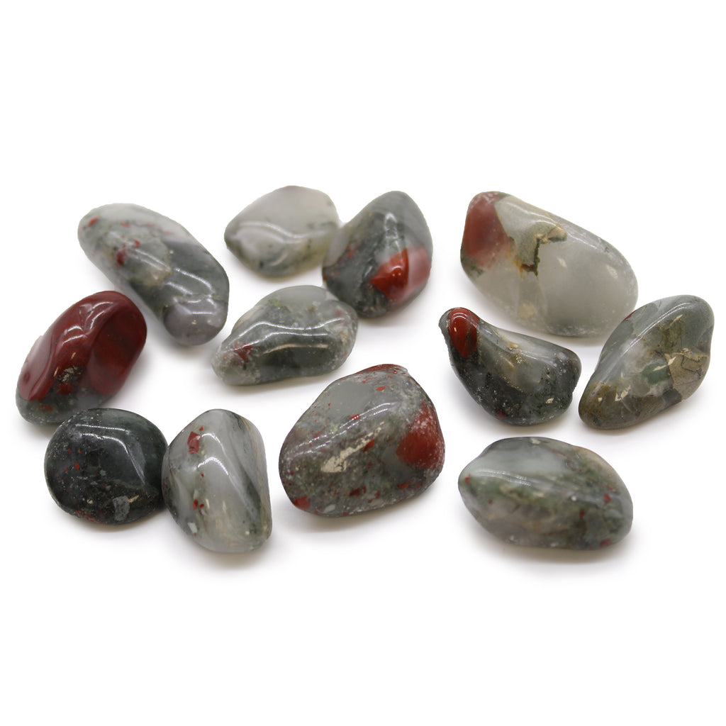 Medium African Tumble Stones (12x) - Bloodstone Sephtonite Ancient Wisdom Ancient Wisdom