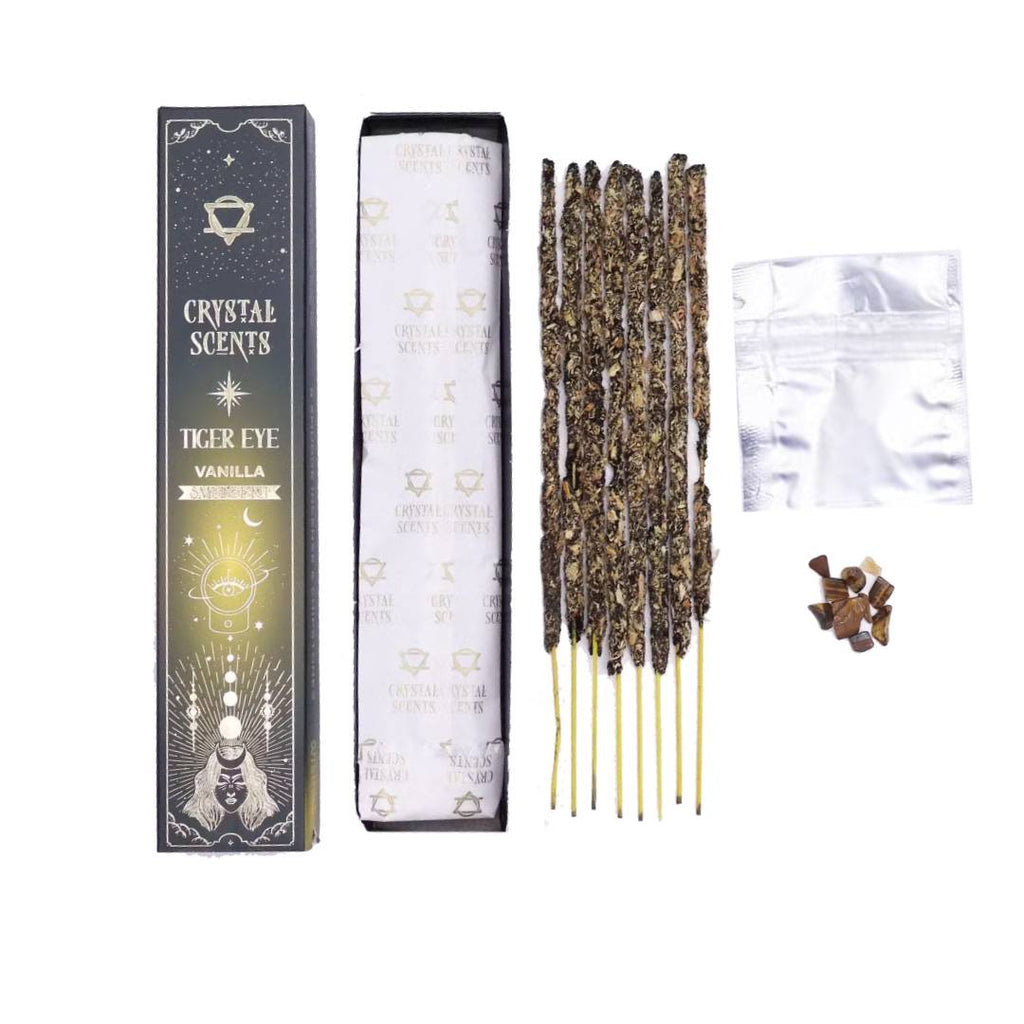 Tiger Eye Crystal Scents Smudge Incense - Vanilla Crystal Scents