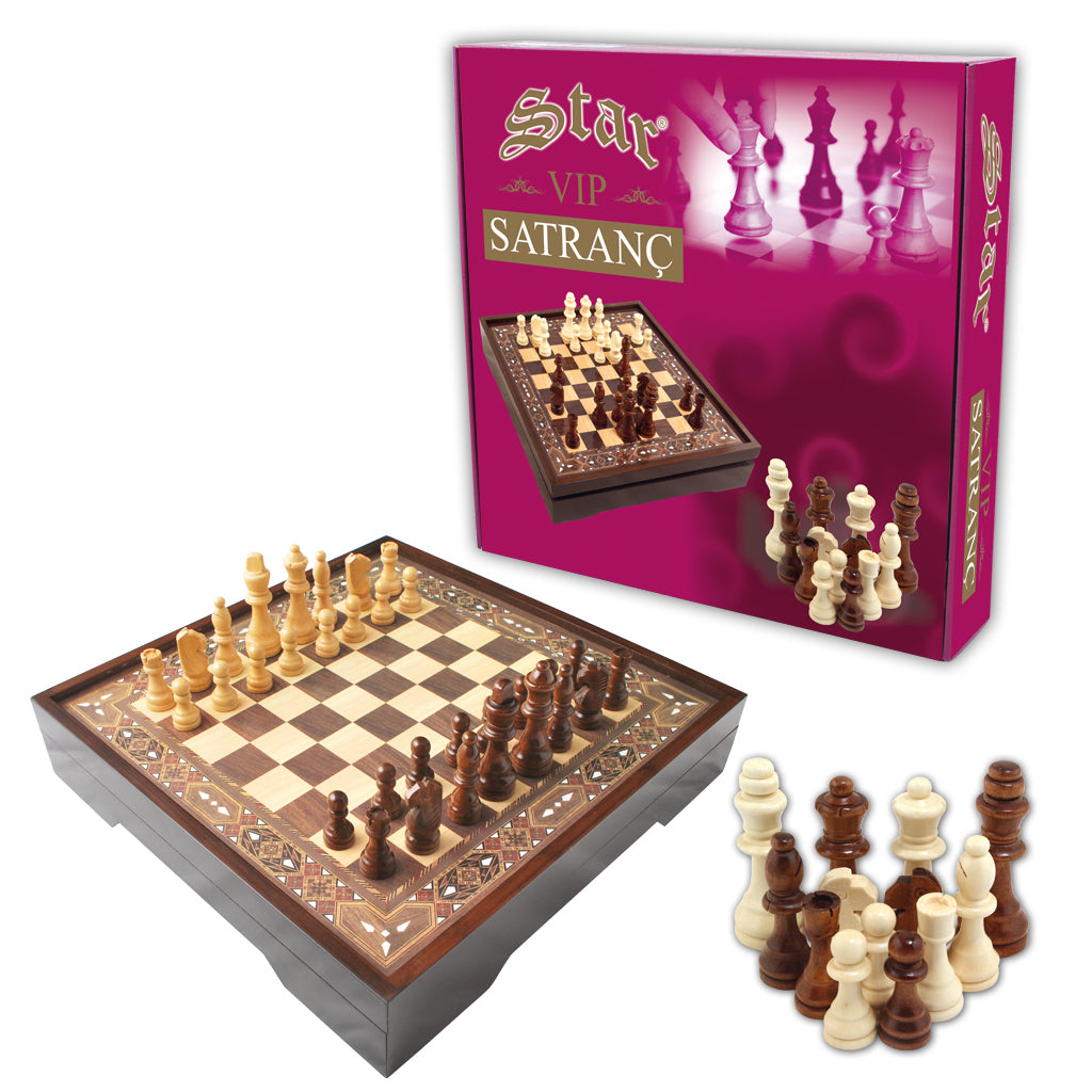 Vip Chess Set Walnut L Size Star Star