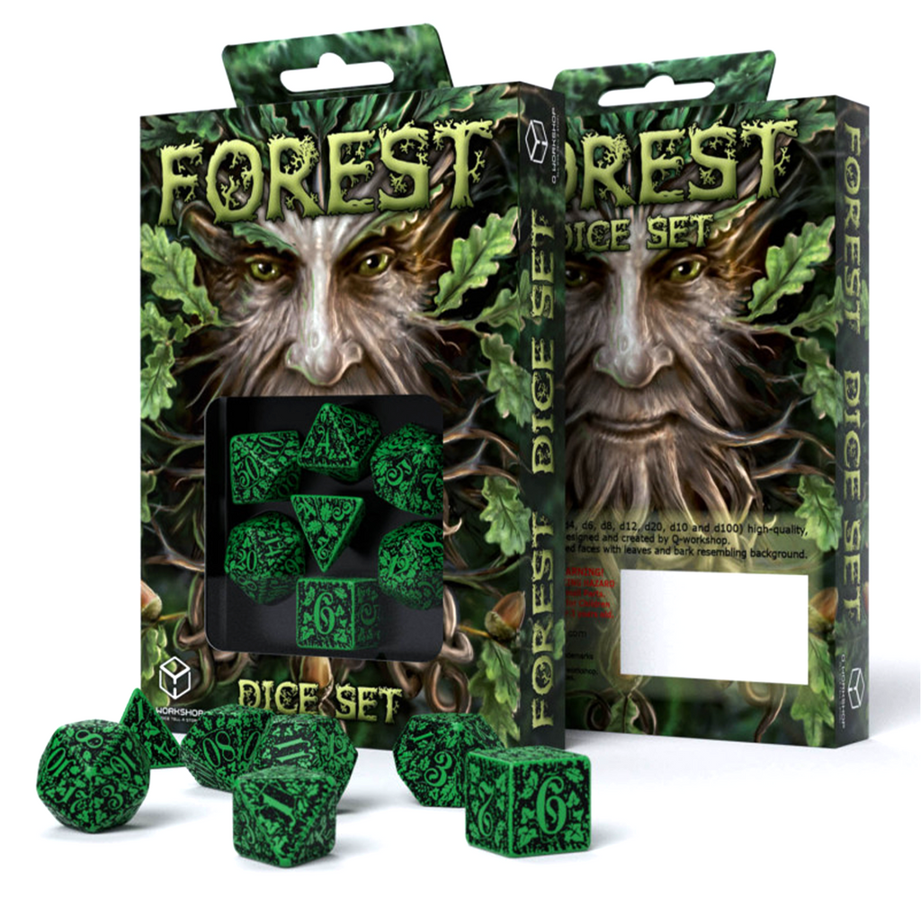 Forest Jungle Dice Set green and black Q workshop Q-Workshop