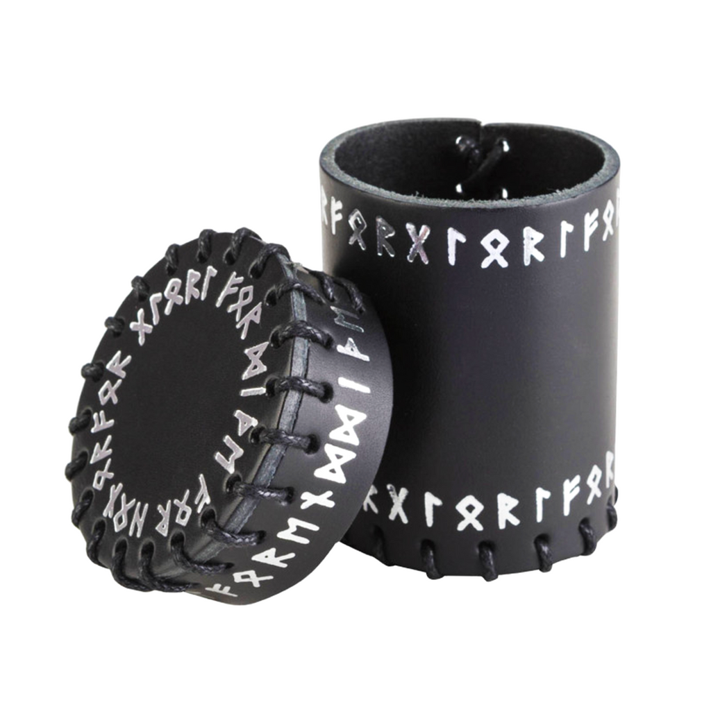 Runic Black Leather Dice Cup Q-Workshop
