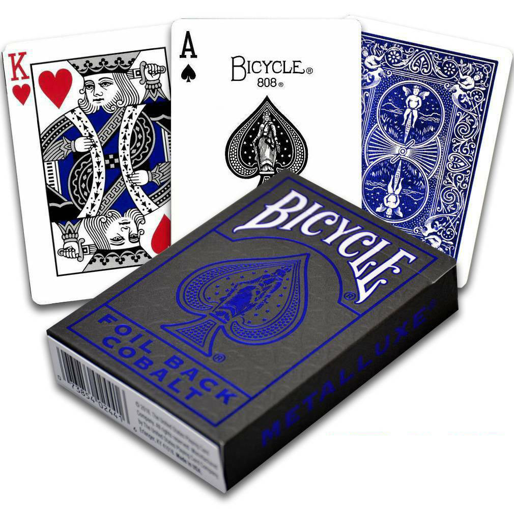 Bicycle Rider Back Metal Luxe playing cards (Blue) Bicycle