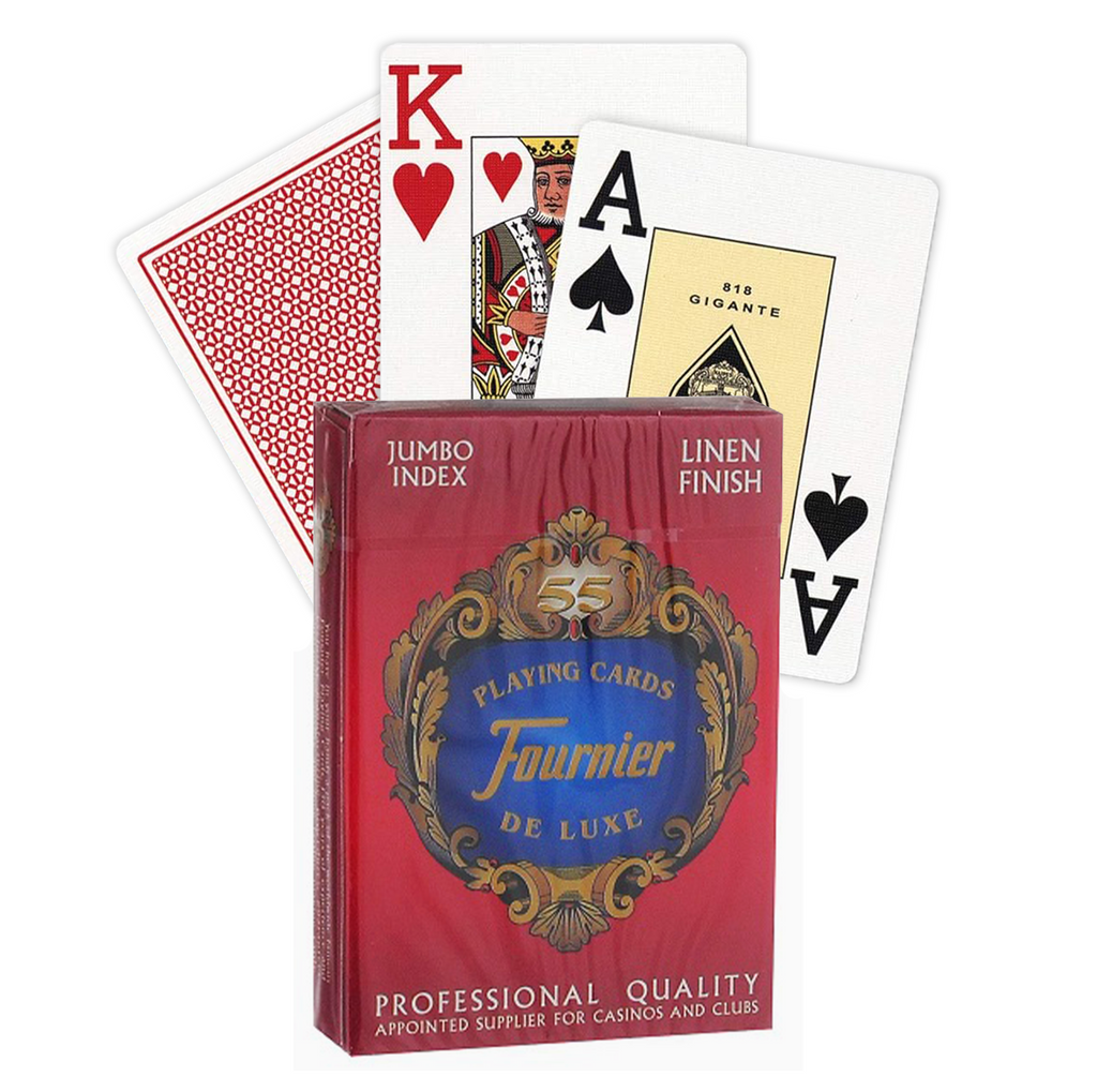 Fournier 818 Linen Finish Poker Playing cards (Red) Fournier