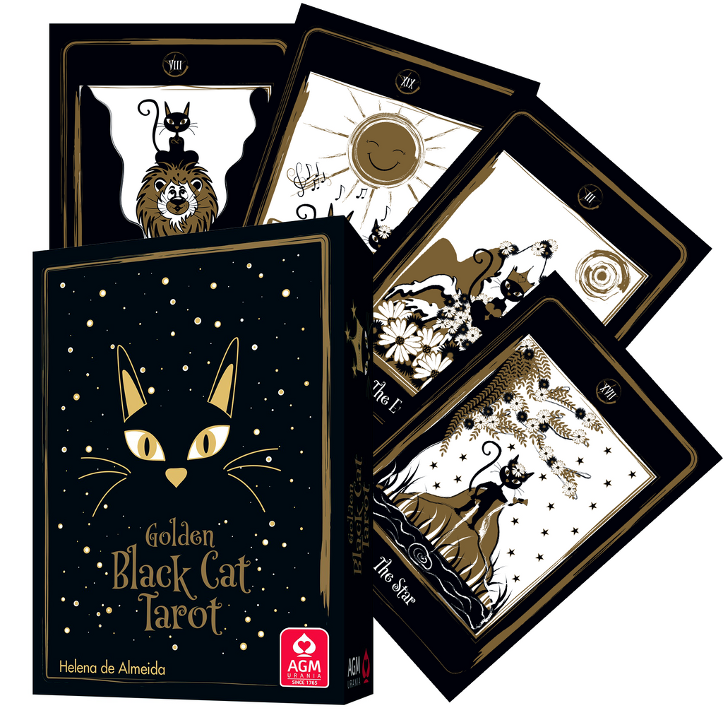 Golden Black Cat Tarot Cards AGM
