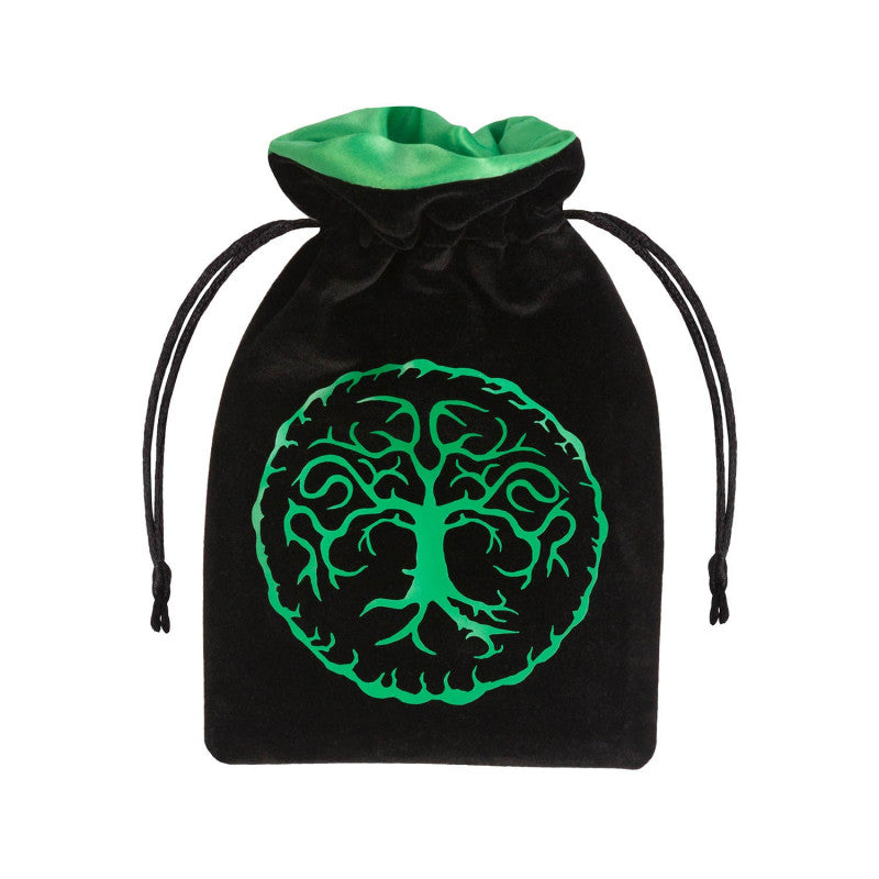 Forest Velour Dice Bag black and green Q-Workshop
