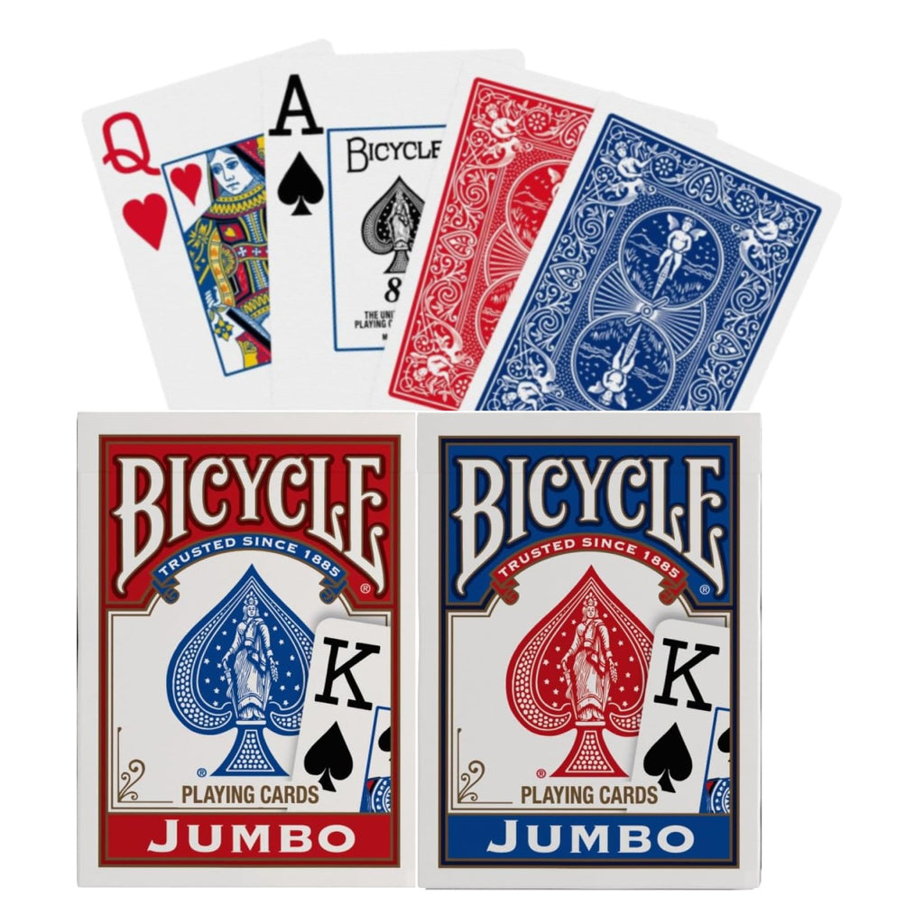Bicycle Rider Jumbo 2 Decks cards Blue and Red Bicycle