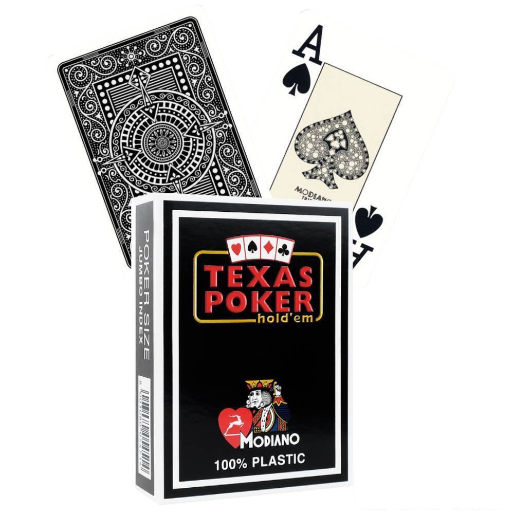 Modiano Texas Poker Hold Em playing cards (black) Modiano