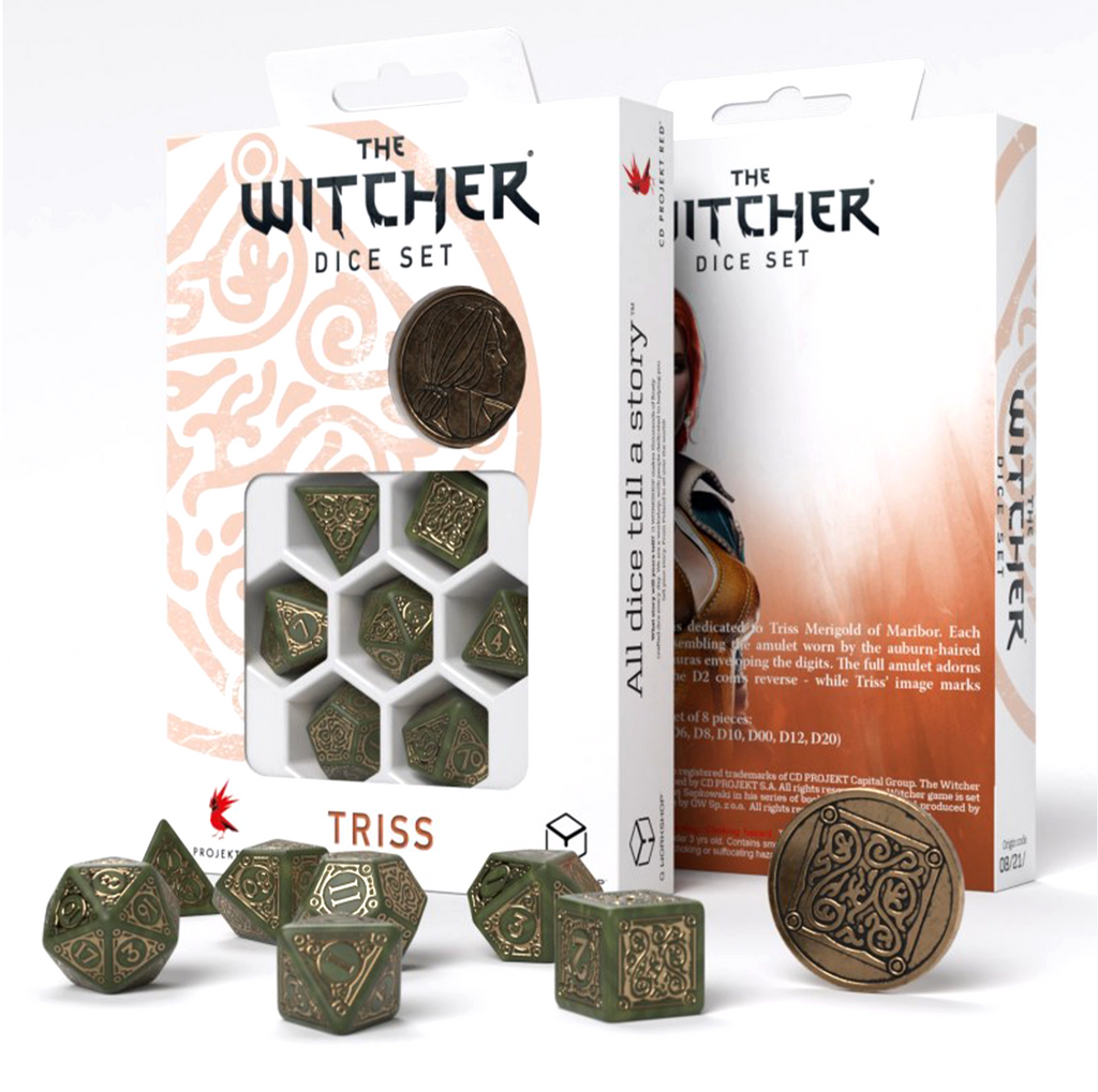 The Witcher Triss Dice Set green and gold Q workshop Q-Workshop