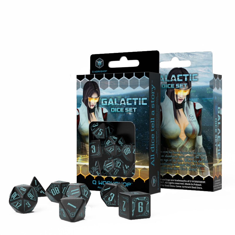 Galactic RPG Dice Set black and blue Q-Workshop
