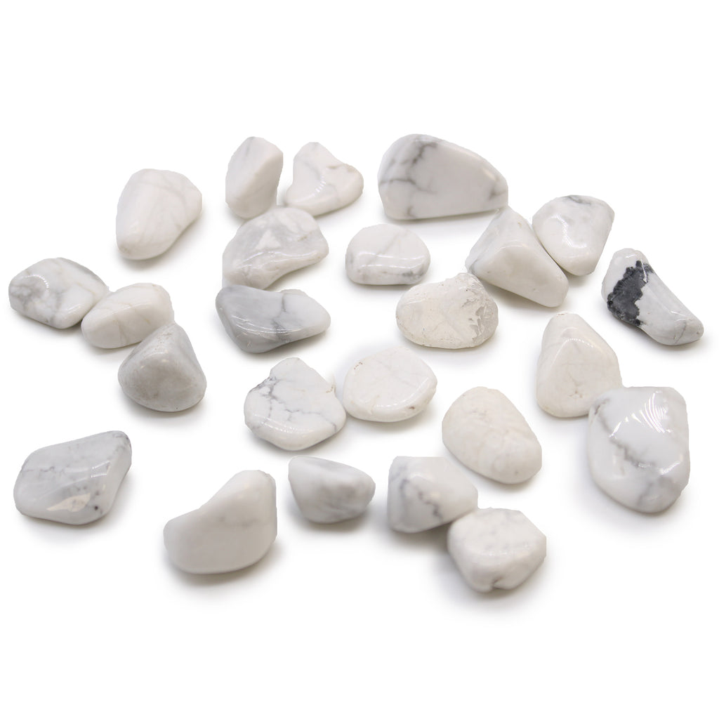 Small African Tumble Stones (24x) - White Howlite - Magnesite Ancient Wisdom Ancient Wisdom