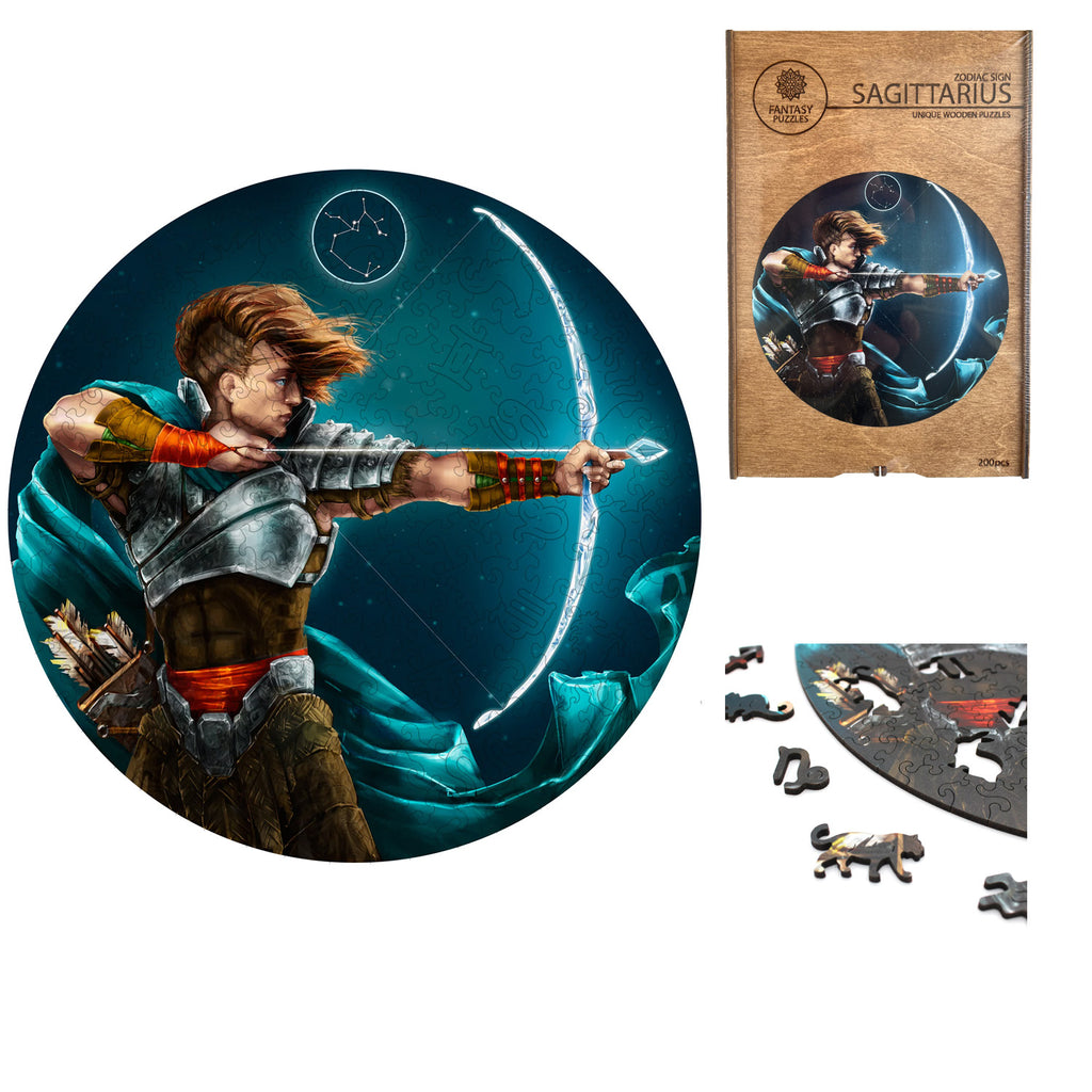 Sagittarius Zodiac Sign Wooden Puzzle 200 pieces Fantasy Puzzles Fantasy Puzzles