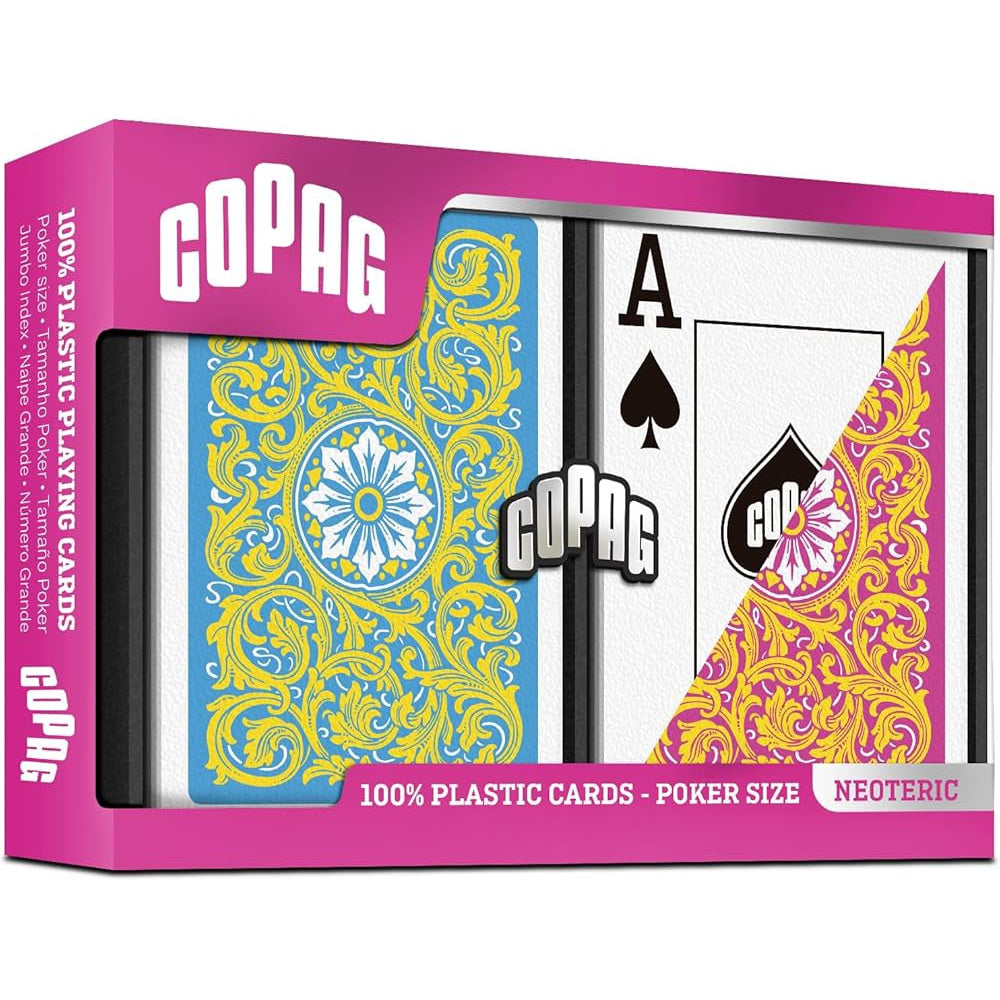 Neoteric Poker Jumbo Index Double Deck (yellow, pink, blue) Copag