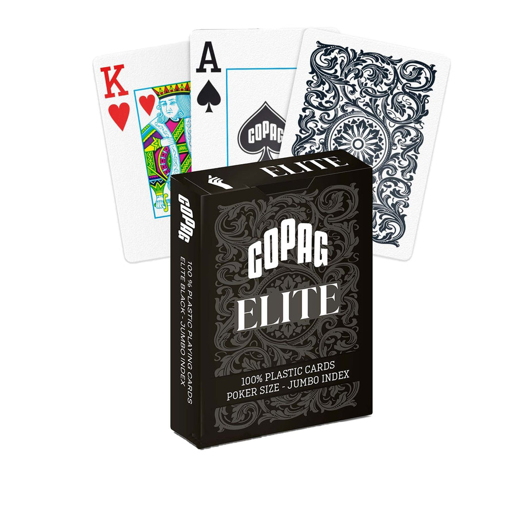 1546 Elite Poker size Jumbo index playing cards deck (black) Copag Copag