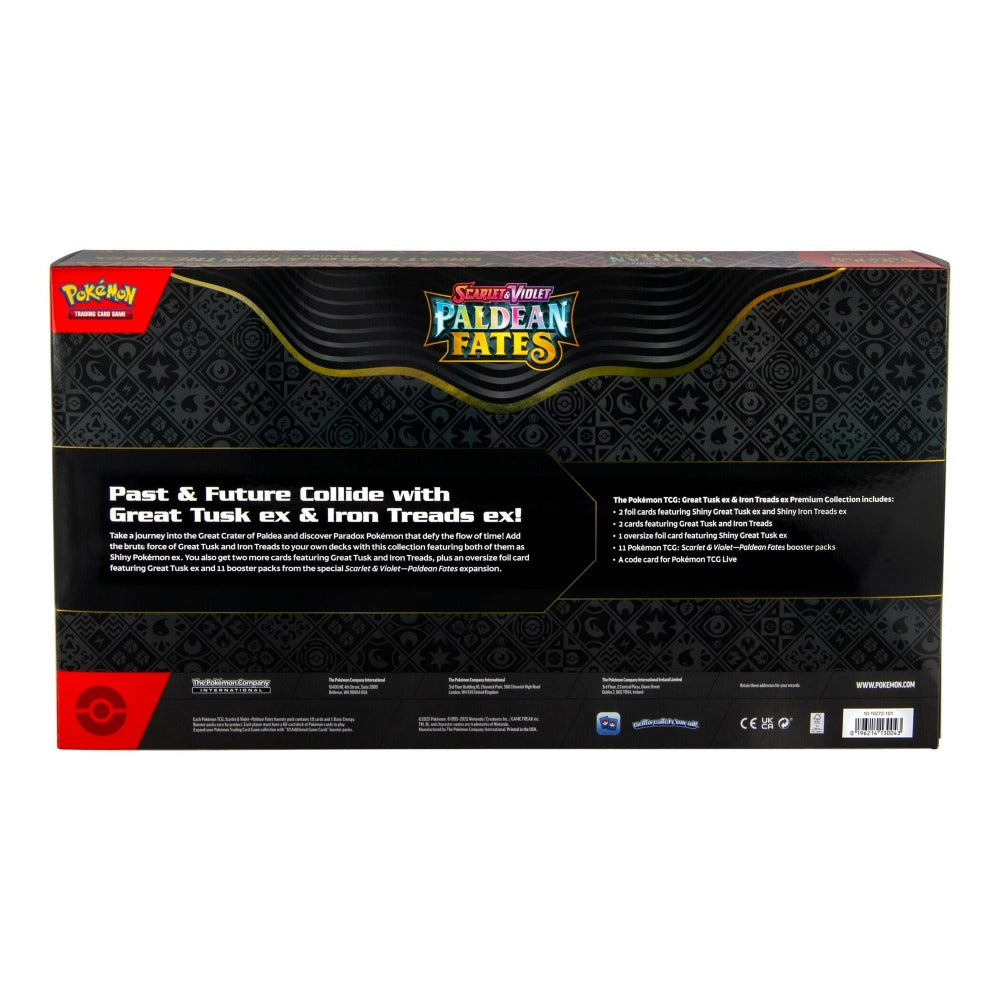 pokemon trading card game paldean fates pokemon ex premium collection Pokemon TCG: Paldean Fates Great Tusk ex & Iron Treads ex Premium Collection