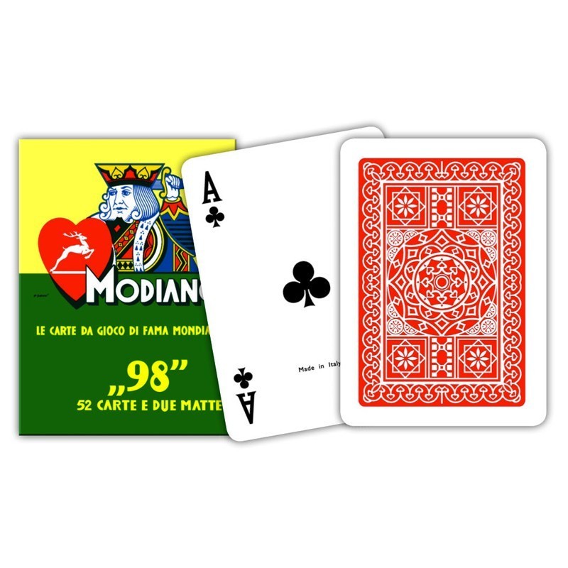 ''98'' Poker Cards Deck Modiano (red) Modiano