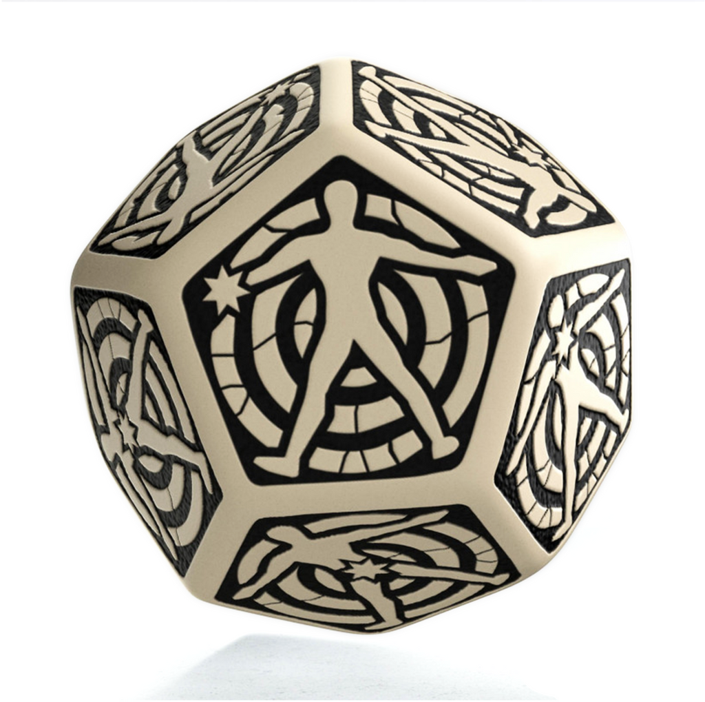 D12 Hit Location Dice beige and black Q workshop Q-Workshop