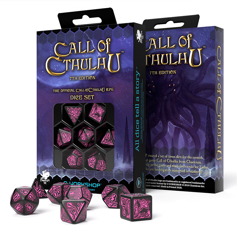 Call Of Cthulhu 7th Edition Dice Set black and purple Q-Workshop