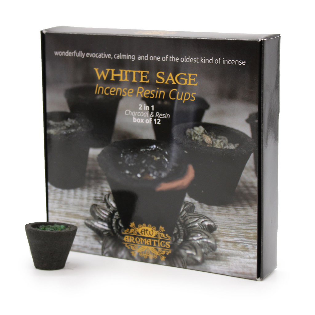 Box of 12 Resin Cups - White Sage AW Aromatics AW Aromatics