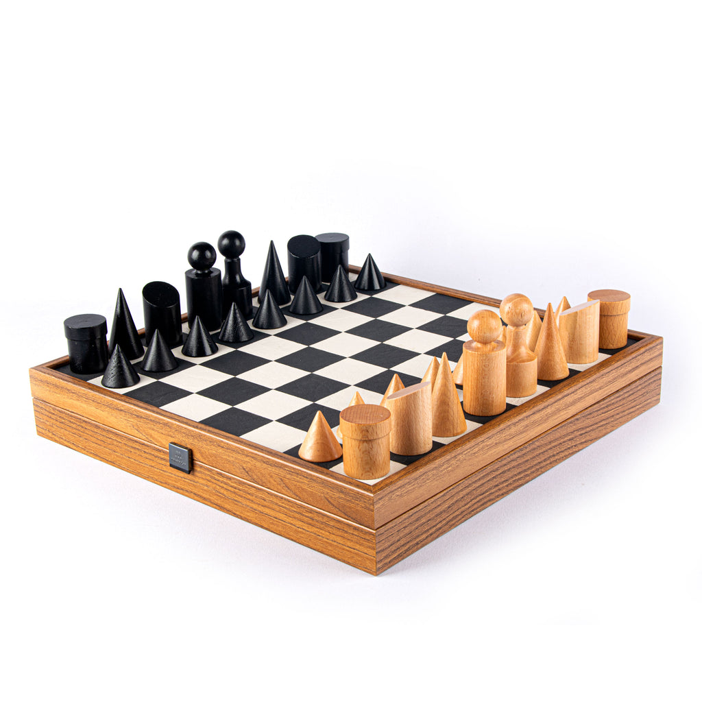 BAUHAUS style Chess set 40x40cm (black and white) with Chessmen Manopoulos Manopoulos