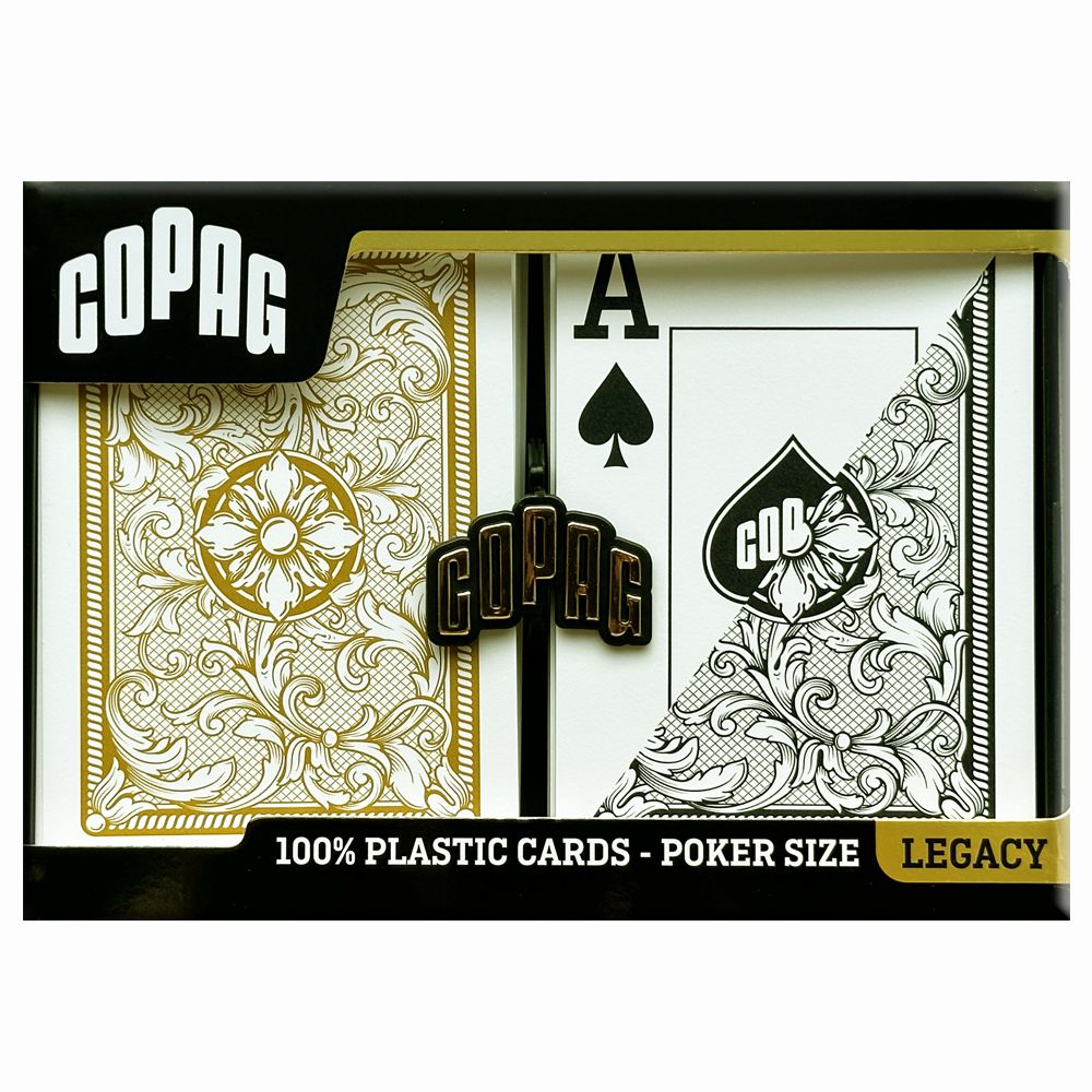 Legacy Plastic Playing Cards Poker Size (black/gold) Double Deck Set Copag Copag
