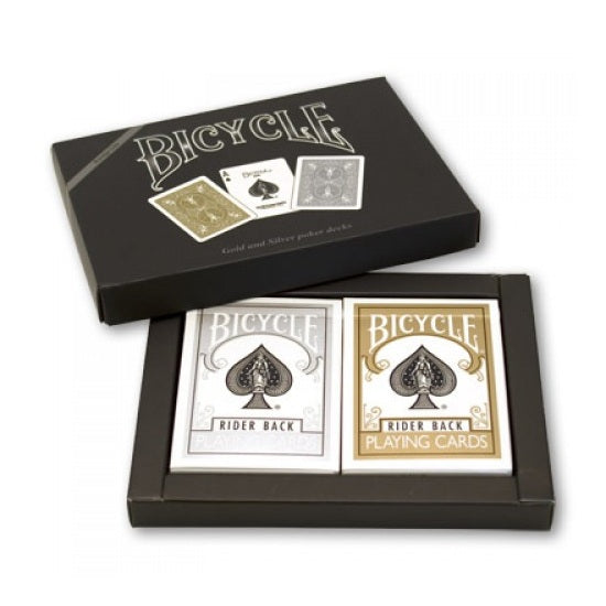 Bicycle Prestige Line Rider Back 2 Poker Deck Set (Gold & Silver) Bicycle