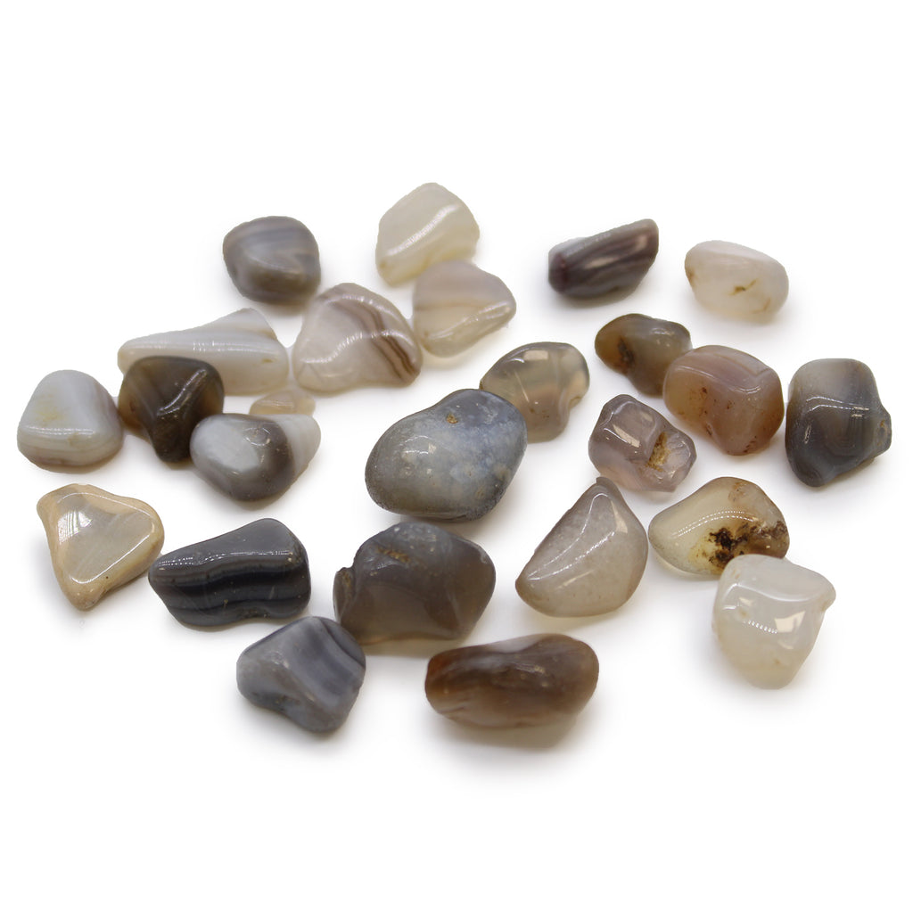 Small African Tumble Stones (24x) - Grey Agate Botswana Ancient Wisdom Ancient Wisdom