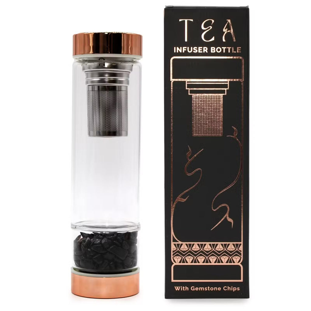 Crystal Tea Infuser Bottle with Onyx Ancient Wisdom Ancient Wisdom