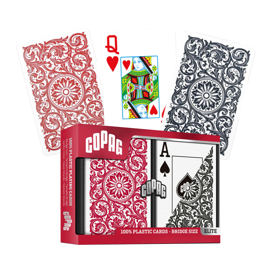 Elite Bridge Size Jumbo Index Playing Cards Double Deck (red and black) Copag Copag