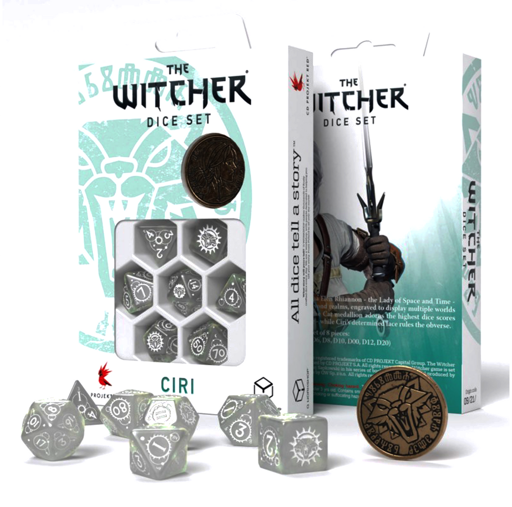 The Witcher Ciri Dice Set misty and white Q-Workshop