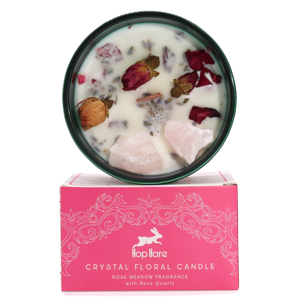 Crystal Floral Candle - The Lovers Hop Hare Hop Hare