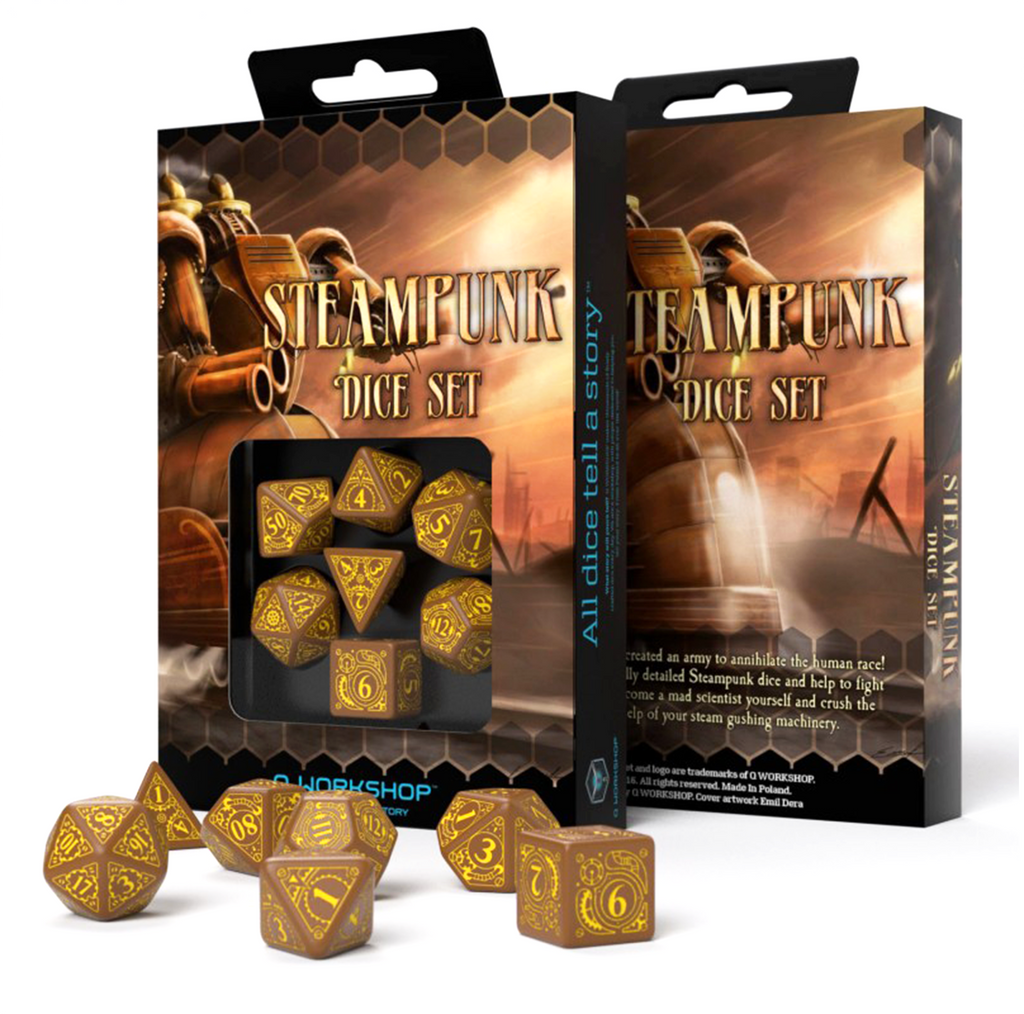 Steampunk Dice Set brown and yellow Q-Workshop
