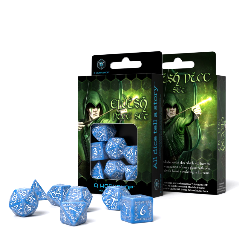 Elvish Dice Set glacier and white Q-Workshop