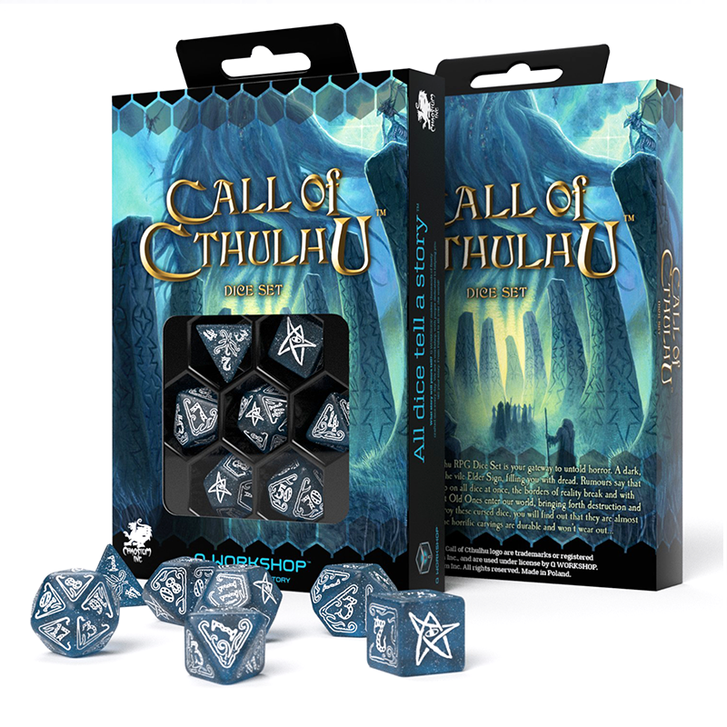 Call Of Cthulhu Dice Set navy blue and white - CardsHouse