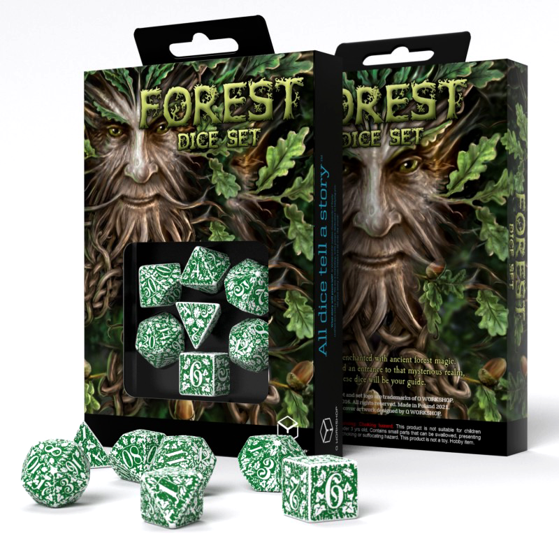 Forest Tundra Dice Set white and green Q-Workshop