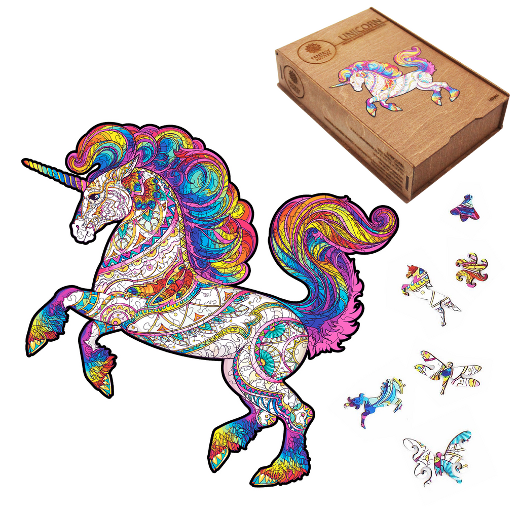Unicorn Wooden Puzzle XL size 600 pieces Fantasy Puzzles Fantasy Puzzles