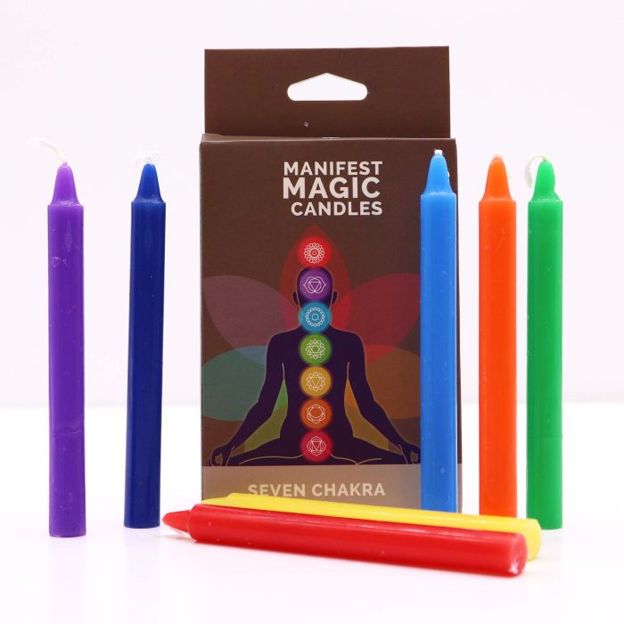 Seven Chakra Manifest Candles (pack of 7) Ancient Wisdom Ancient Witch