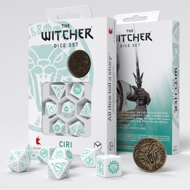 Witcher Dice Set Ciri The Law of Surprise white and turquise Q-Workshop