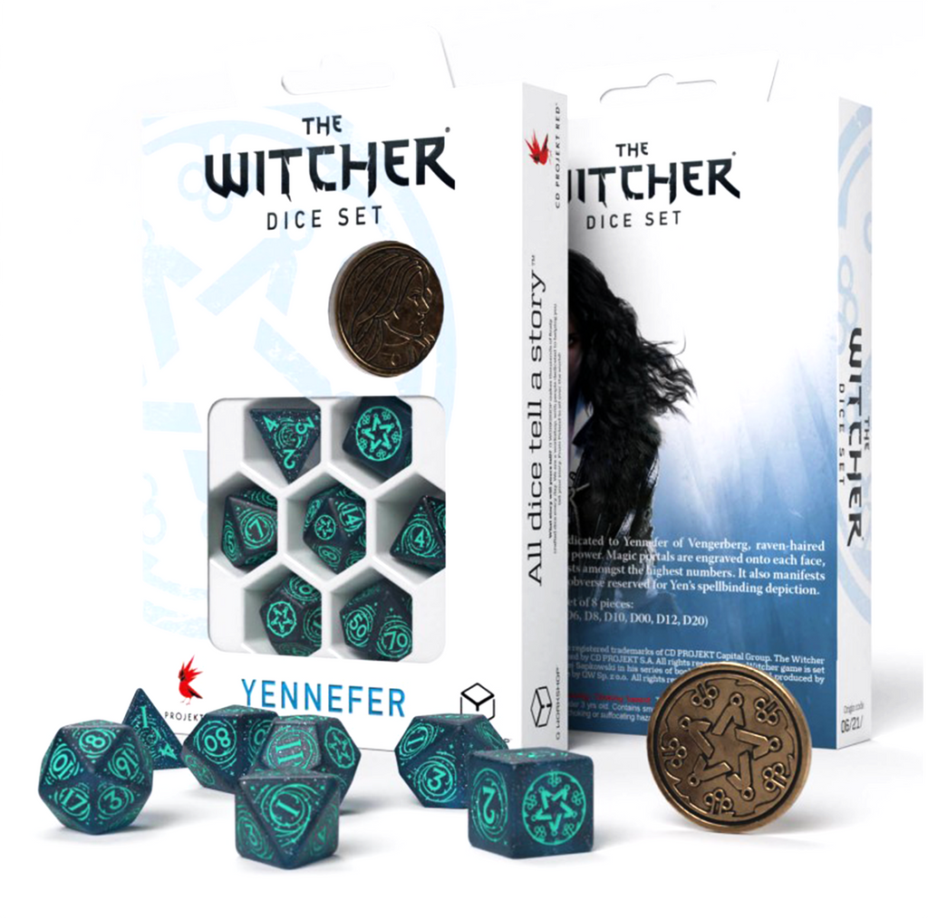 The Witcher Yennefer Dice Set navy blue and turquoise Q-Workshop