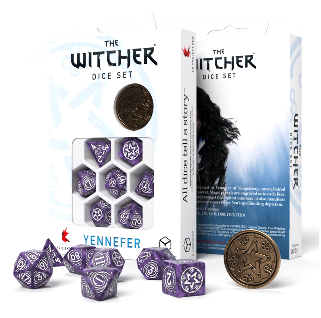 The Witcher Yennefer Dice Set lavender and white Q-Workshop