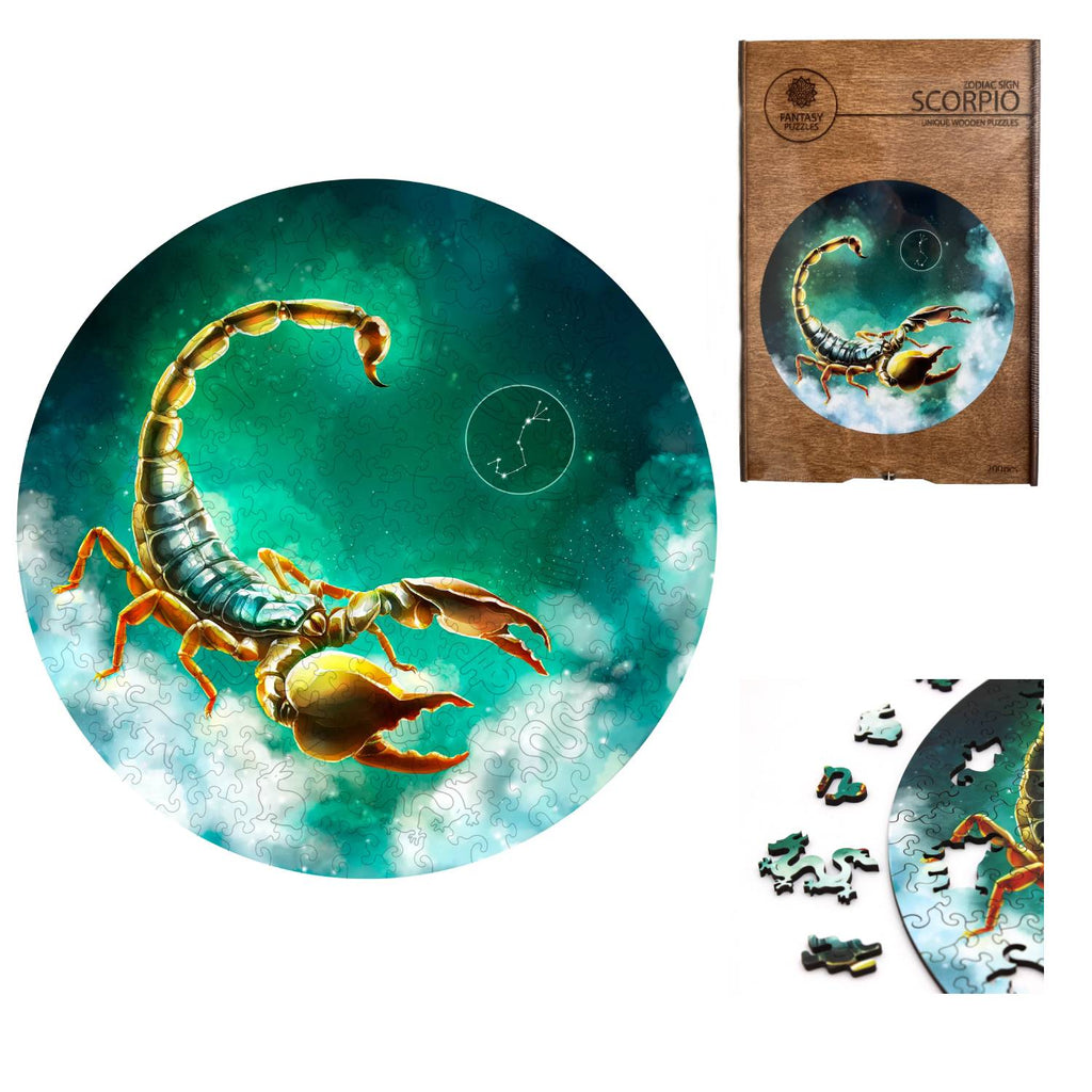 Scorpio Zodiac Sign Wooden Puzzle 200 pieces Fantasy Puzzles Fantasy Puzzles